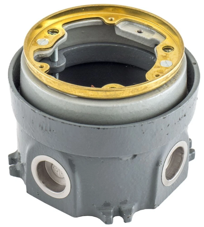 Hubbell B2503, caja de piso, fundición a tierra Fb, fundición, profundo, ajuste completo, BRS, 3/4 KO, 1 PIEZA Foto 1 de 1