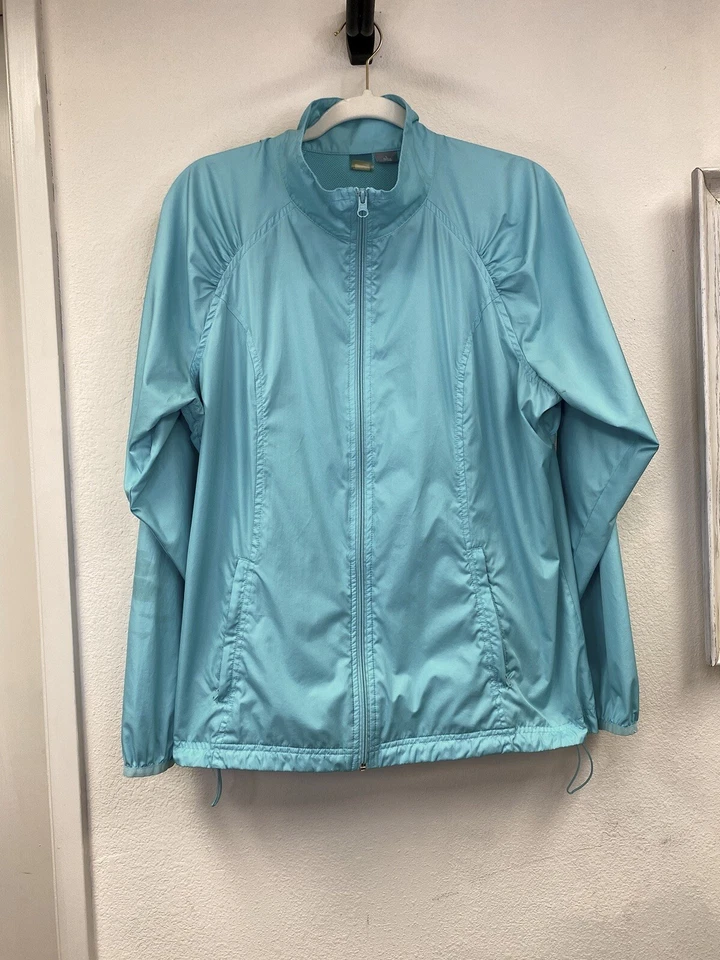 Cortavientos SJB Saint John’s Bay turquesa pálida, vintage, talla grande Foto 1 de 4