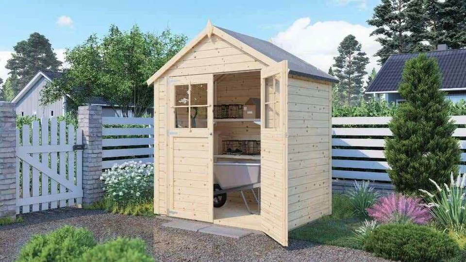 Gartenhaus Holz Gerätehaus Holzhaus Schuppen Unterstand Lagerraum Osterbek 19 mm - Bild 1 von 1