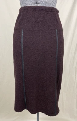 NUEVO CON ETIQUETAS J Jill Falda Lápiz Elástica Lana Merino Marrón Texturizada Nueva de Lote Antiguo Foto 1 de 4