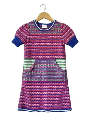 Vestido Suéter Hanna Anderson Talla 8 Niñas Multicolor Arco Iris Pascua Tejido Rayas Foto 1 de 4