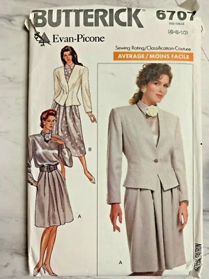Womens Suit Dress Sewing Pattern Evan-Picone Butterick 6707 Uncut Size 6 - 10 - Image 1 of 2