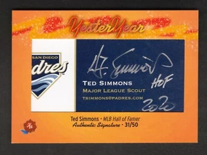 Ted Simmons CUT AUTO AUTOGRAPH 2024 Historic Autographs YesterYear 31/50 MLB HOF - Picture 1 of 2