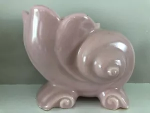 Fioriera vintage ceramica artistica rosa conchiglia di mare stile Nautilus senza marchio McCoy BELLA! - Foto 1 di 6