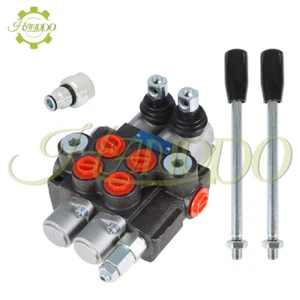 2 Spool 11 GPM Hydraulic Monoblock Double Acting Control Valve +Conversion Plug - Picture 1 of 12