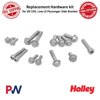 Kit de herrajes de repuesto Holley níquel para 20-159, soporte lateral de pasajero LS bajo Foto 1 de 4