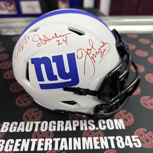 Oj Anderson Joe Morris & Rodney Hampton Signed NY Giants Eclipse Mini Helmet JSA - Picture 1 of 6
