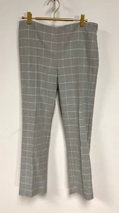 Cartonnier Windowpane Flat Front Straight Leg Trouser Pants Gray White Size 6 - Picture 1 of 10