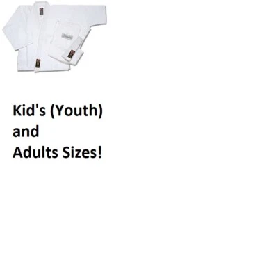 NEW! ProForce Gladiator Judo Uniform Gi with White Belt - White - Choose Size - Image 1 of 3