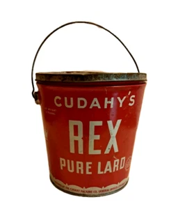 Vintage Cudahy's Rex reiner Schmalz Dose Eimer mit Griff 8 Pfund Cudahy Packing Co. - Bild 1 von 22