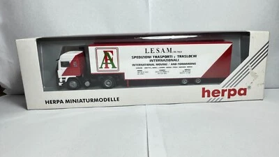 Herpa 1:87 H0 142106 Volvo F 12 Jumbo Box Semi Truck ITALY L.E.S.A.M. in orig... - Image 1 of 4