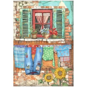 Stamperia A4 RICE PAPER - SUNFLOWER ART - WINDOW - Picture 1 of 1