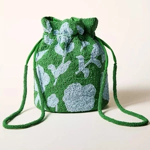 Bolso cubo Kate Spade X Target clásico con cuentas rosa con cordón verde/azul - Imagen 1 de 5