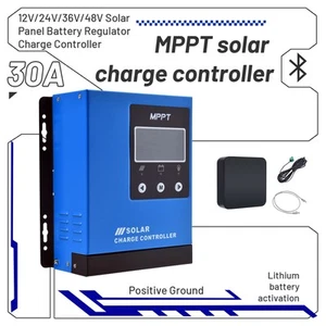 12V/24V/36V/48V Solar Panel Battery Regulator MPPT Controller 30A Bluetooth - Picture 1 of 24