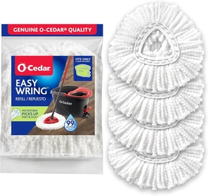 Pack of 4 Easywring Spin Mop Microfiber Refills for Effortless Cleaning - Picture 1 of 12