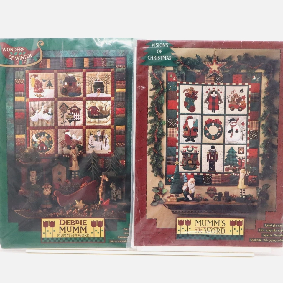 Juego de 2 Nuevos Patrones de Edredón Debbie Mumm Visiones de Navidad y Maravillas del Invierno Foto 1 de 4