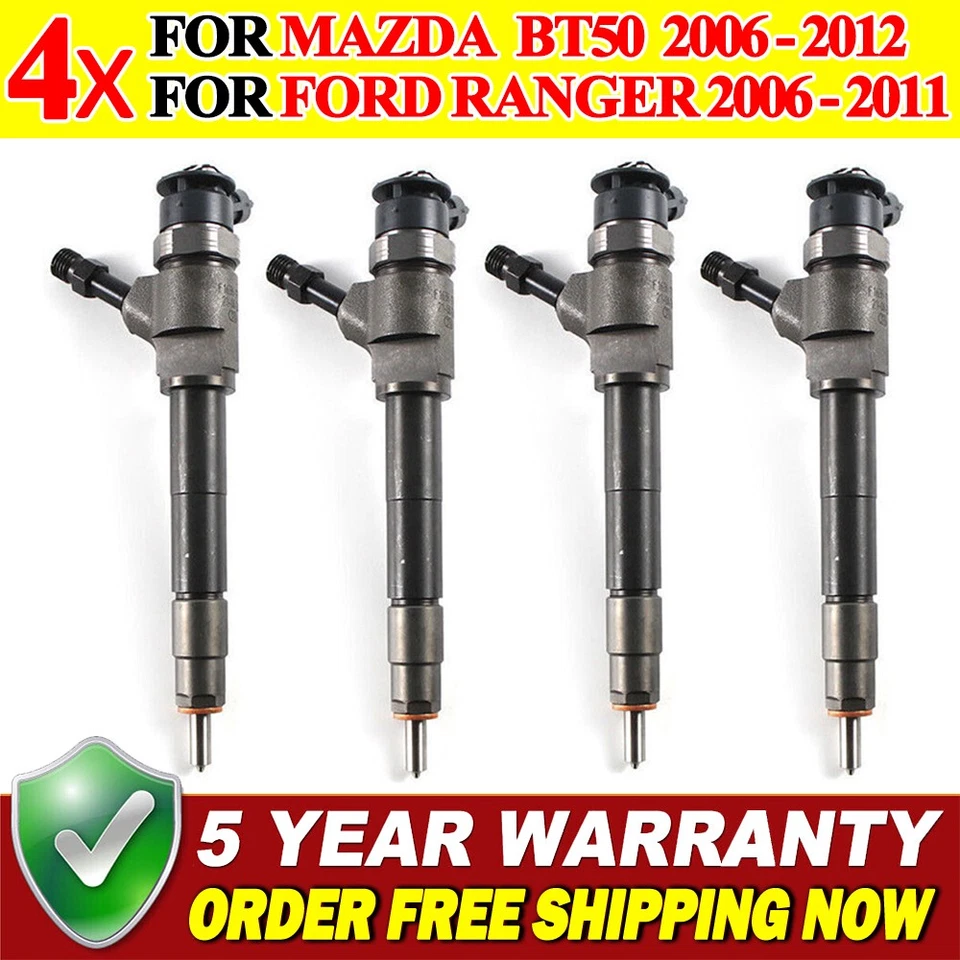 4x Fuel Injectors 0445110249 for 2006-11 BOSCH FORD RANGER MAZDA BT50 3.0L C/R - image 1 of 4