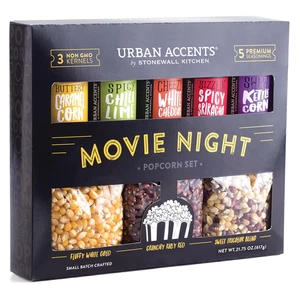 Movie Night Popcorn Gift Set – Includes 3 Gourmet Popcorn Kernel Varieties & 5 F - Picture 1 of 12