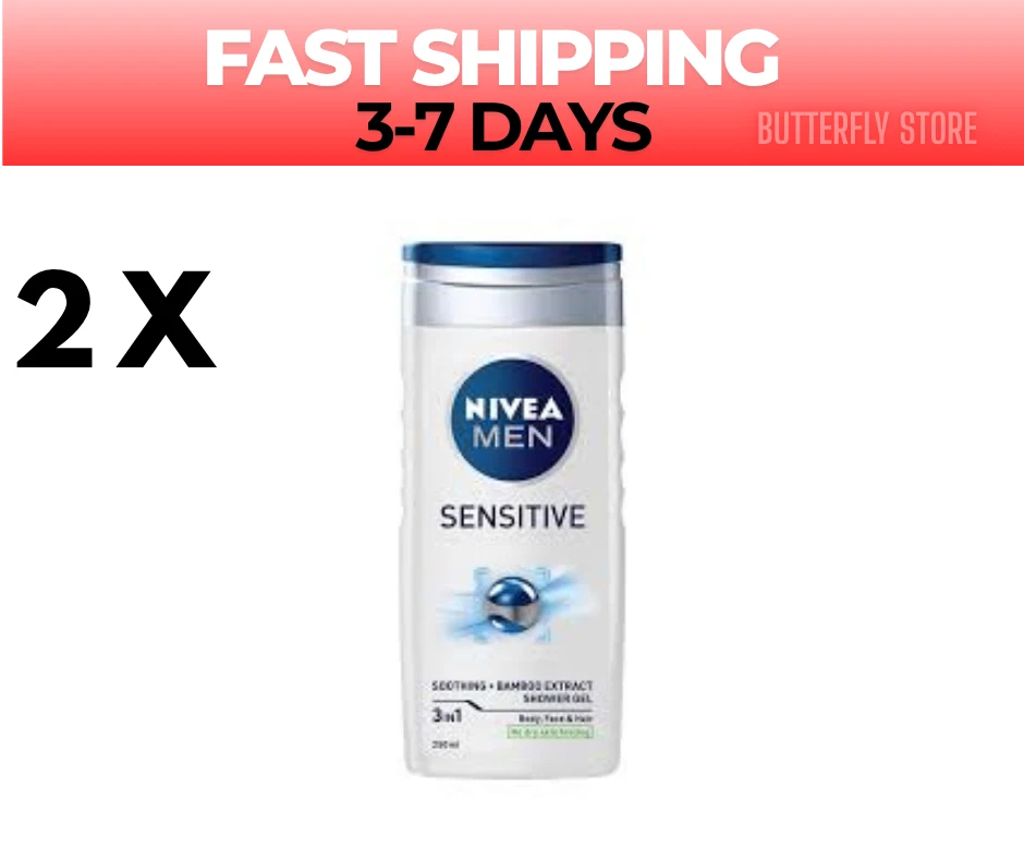 ⭐FAST SHIPPING⭐  2X Nivea Sensitive Shower Gel For Men 250ml - image 1 of 1