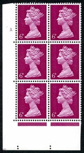 U18(1) 6d Bright Reddish Purple PVA Head A 9.5mm Bands Cyl 3 Dot Perf A - Picture 1 of 1