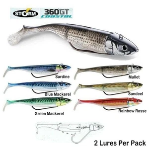 STORM 360 GT BISCAY WEEDLESS SHAD LURES 2 PACK - BASS SEA FISHING - Picture 1 of 11