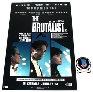 DIREKTOR BRADY CORBET SIGNIERT "DER BRUTALIST" 12x18 FILMPOSTER BAS BECKETT COA - Bild 1 von 2