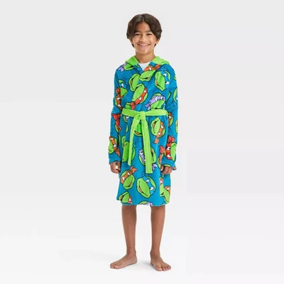 Teenage Mutant Ninja Turtles Robe Bathrobe 4 5 6 8 10 12 14 Pajama Hoodie NWT - Image 1 of 4