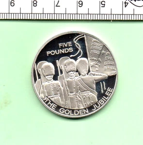 Guernsey Late Queen's Golden Jubilee 2003 prueba genuina 92,50 % plata £5 (468) - Imagen 1 de 2