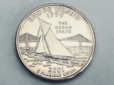 2001 S RHODE ISLAND  State Quarter Gem PROOF Deep Cameo CN-Clad Coin - Image 1 of 2