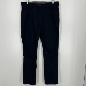 Eddie Bauer Herrenhose Größe 36 x 32 schwarz einfarbig vorne flach Stretch - Bild 1 von 10
