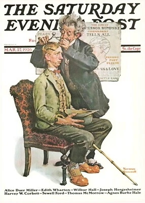 1926 MAR 27 Phrenologist NORMAN ROCKWELL SATURDAY EVENING POST COVER ART PRINT - Image 1 of 3