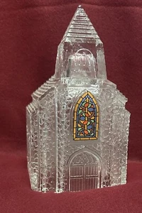 E5212 VINTAGE 1992 Avon Silent Night Crystal Stained Glass Window Church - Picture 1 of 5