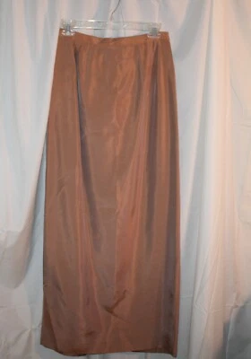 Falda Larga Recta Forrada Marrón Camel Brillante Adrianna Papèll® - Talla 8P Foto 1 de 4