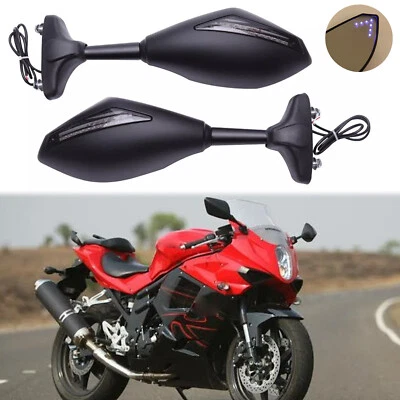 Espejos retrovisores para motocicleta con luz LED intermitente para Hyosung GT250R GT650R Foto 1 de 4