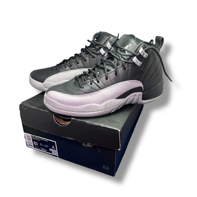 Nike Air Jordan 12 Retro GS Black Wolf Grey White 153265-010 Youth 6.5Y EUR 39 - Image 1 of 4