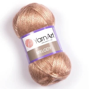 YarnArt Melody Shiny, Satin Soft metallic aran knitting yarn 5 x 100g colour 882 - Picture 1 of 2