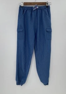 Vince Camuto Girl's Blue Pull On Cargo Chambray Joggers Pants Size 12 - Picture 1 of 9