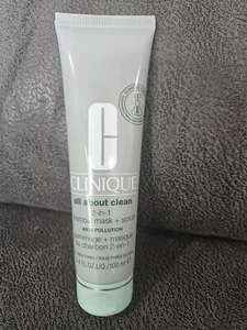 Clinique All About Clean 2-in-1 Charcoal Mask + Scrub 3.4oz/100ml Full Size New - Picture 1 of 6
