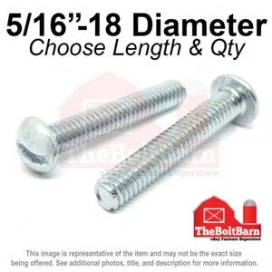 Tornillos de máquina de cabeza redonda ranurados de 5/16"-18 pernos de zinc grueso (elige longitud y cantidad) - Imagen 1 de 2