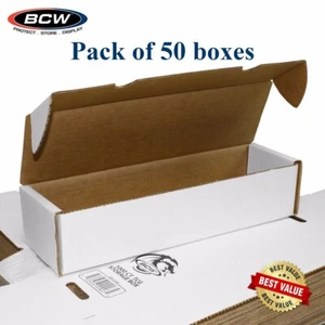 50 BCW Cardboard Card Boxes 1000 Ct Hold Gaming Baseball Trading Pokemon Storage - Picture 1 of 3