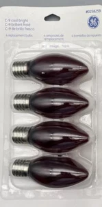 4 GE Replacement Bulbs Cool Bright C9 RED Lights Christmas 7W Energy Savor! - Picture 1 of 3