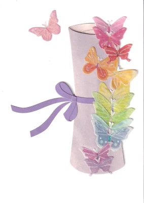 PAPYRUS GRADUATION CARD NIP MSRP $7.95 BUTTERFLY DIPLOMA CARD (M6) - Image 1 of 3