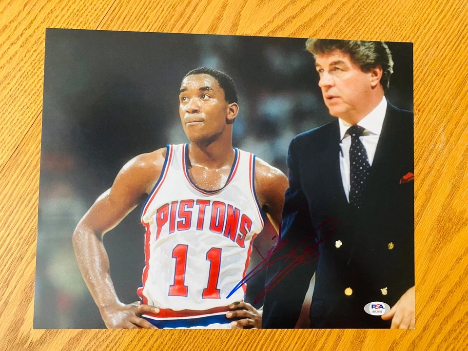 Isiah Thomas Detroit Pistons Signed 11x14 Photo PSA RARE - Image 1 of 1