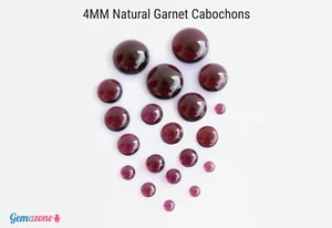 4 mm Natürliche Rote Granat Runde Cabochons Flache Rückseite Lose Edelstein Cabs 20 Stck. - Bild 1 von 9