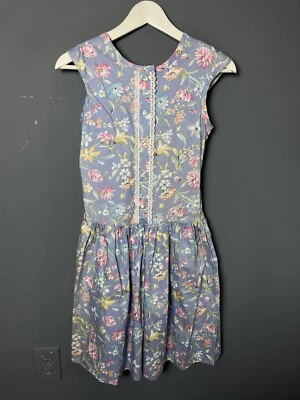 Vestido Vintage Años 80 Florence Eiseman Niñas Niños Talla 12 Púrpura Estampado Floral Sin Usar Foto 1 de 4