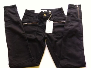 NEW Joie Women's Moto USA Jeans Sz 24 Skinny Caviar Zippers Stretch Cotton Ankle - Picture 1 of 12