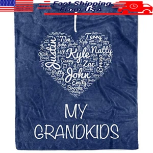 Personalized Custom Fleece Sherpa Throw Blanket Gift Family Mom Grandma Grandpa - Picture 1 of 2