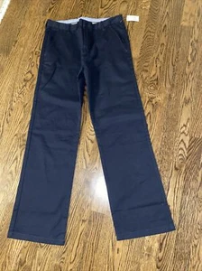 Gap Boys Size 18 Husky Navy Blue Chino Khaki Pants NWT $55 - Picture 1 of 6