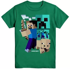Camiseta Steve Art Deco de Minecraft ☆ para niños pequeños y grandes ☆ Tallas 4-18 - Imagen 1 de 3