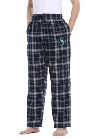 Seattle Mariners Concepts Sport Ultimate Plaid Flannel Pants - Navy/Gray Sz 4XL Cover